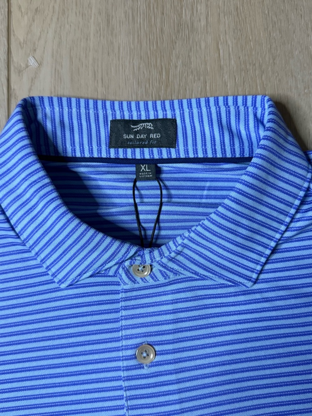 Sun Day Red NWT cypress multi stripe polo color denim Size XL - Picture 5 of 5